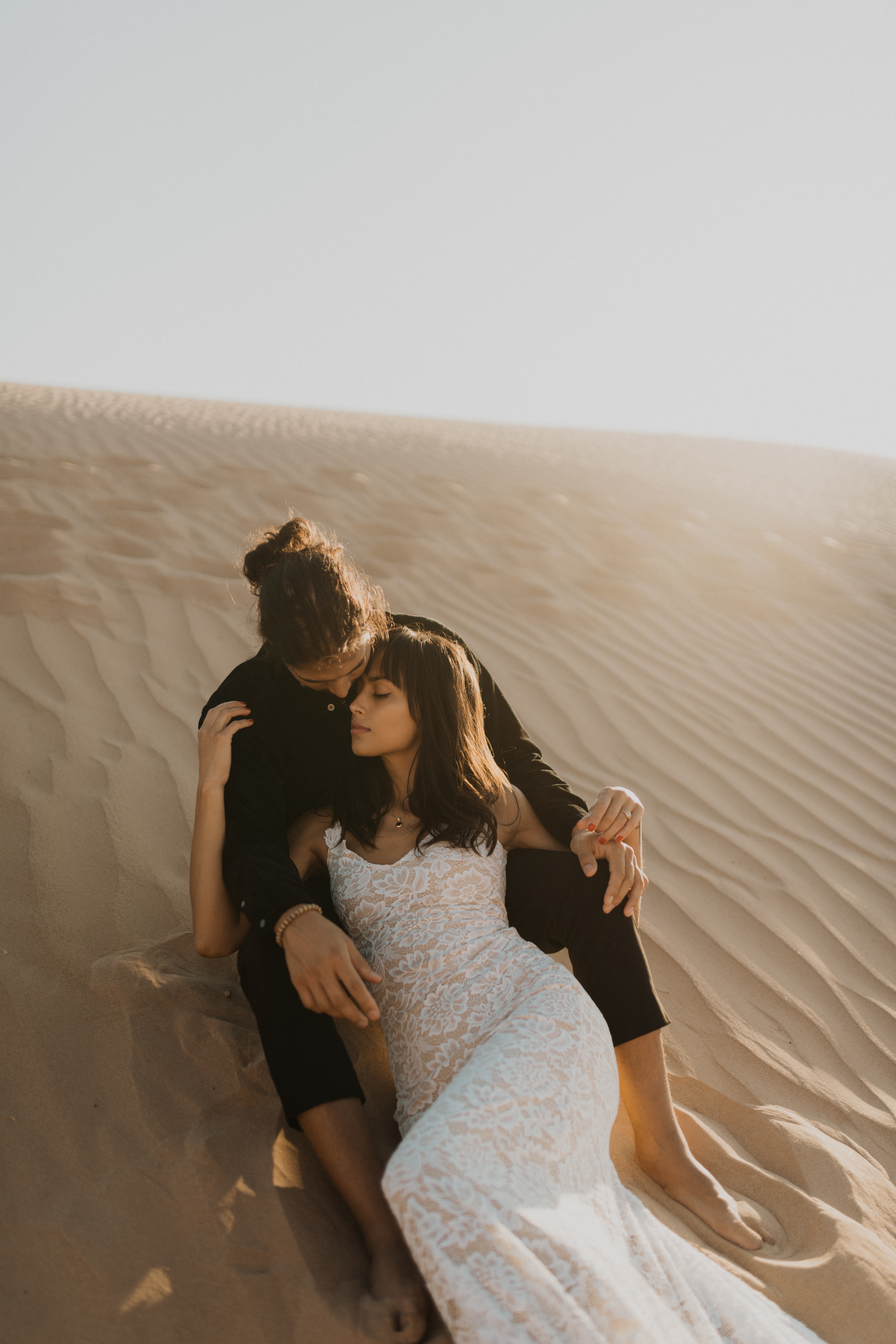couple in the glamis sand dunes for an elopement